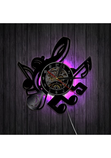 Müzik Vinil Kayıt Duvar Saati -Nota Desenli LED Işık Duvar Saati -Vinil Saat -Oturma Odası Duvar Dekoru - Müzik Aşığı Için Eşsiz Hediyeler (Yurt Dışından) modelleri