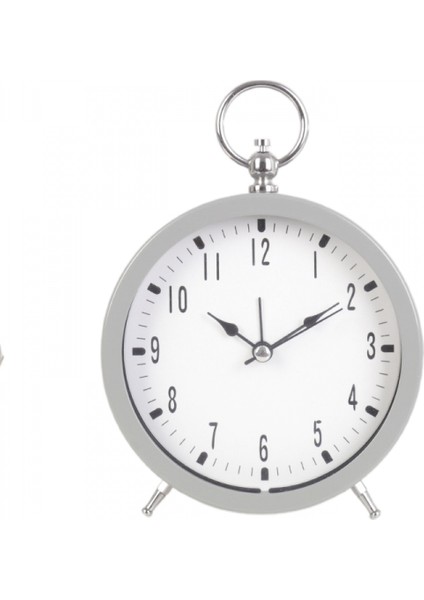 Öğrenciler, Çocuklar ve Yetişkinler Için Gece Işıklı 5 Inç Basit Metal Sessiz Başucu Çalar Saat Sevimli Saat (Gri) (Yurt Dışından)