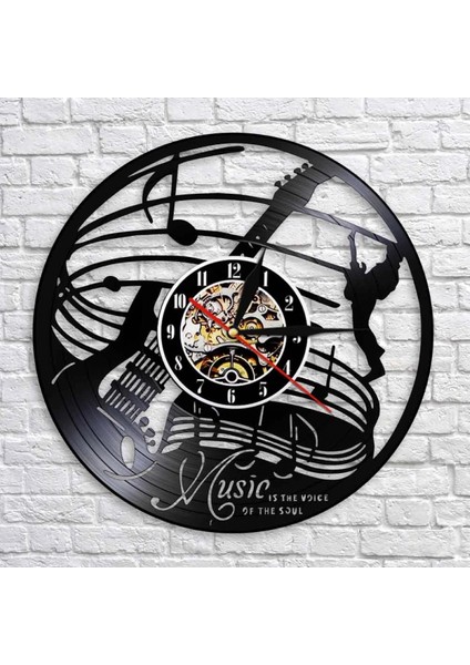 Müzik Vinil Kayıt Duvar Saati Gitar Tasarımı Kuvars Saat - Gitar Aşığı Için Eşsiz Hediyeler - Orijinal Duvar Ev Dekorasyonu 12 Inç Vinil Saat. (Yurt Dışından) fırsatları