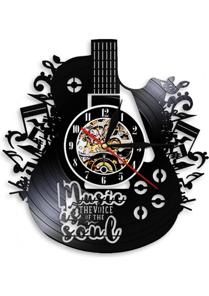 Gitar Vinil Duvar Saati Tatil Için Hediyeler, 12 ”siyah Müzik Duvar Saati Enstrüman Sanat Doğum Günü Duvar Dekoru Için Erkekler Kadınlar Için Benzersiz Hediyeler (Yurt Dışından)