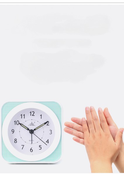 5 Inç Basit Stil Gece Lambası ile Dilsiz Öğrenci Çocuk Yetişkin Sevimli Saat Yatak Odası Başucu Küçük Çalar Saat (Yeşil) (Yurt Dışından)