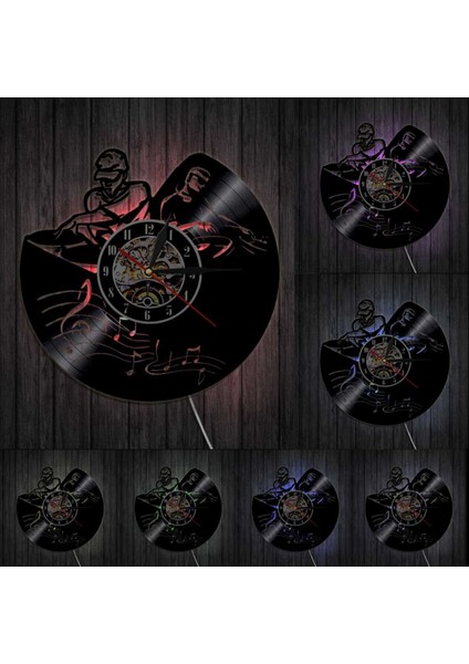 Müzik Vinil Kayıt Duvar Saati -Piano Boy LED Işık Duvar Saati -Vinil Saat -Oturma Odası Duvar Dekoru - Müzik Aşığı Için Eşsiz Hediyeler (Yurt Dışından)