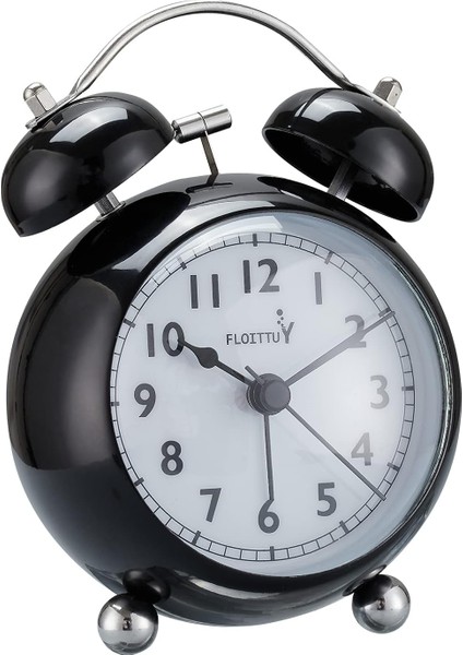 Yatak Odası Için Arkadan Aydınlatmalı 3,5 '' Ikiz Zil Çalar Saat, Geçmeyen, Sevimli (Siyah) (Yurt Dışından)