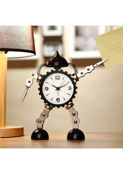 Yatak Odası Çalar Saat, Robot Çalar Saat, Öğrenci Ev Dekorasyonu Masaüstü Saati (Yurt Dışından)