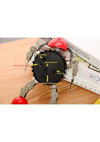 Yatak Odası Çalar Saat, Robot Çalar Saat, Öğrenci Ev Dekorasyonu Masaüstü Saati (Yurt Dışından) modelleri