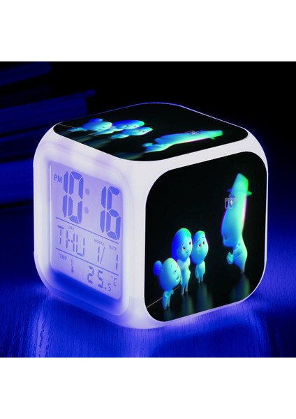Wekity Anime Zihin Macera Renkli Çalar Saat LED Kare Saat Zaman, Sıcaklık, Alarm, Tarih ile Dijital Çalar Saat (Yurt Dışından)