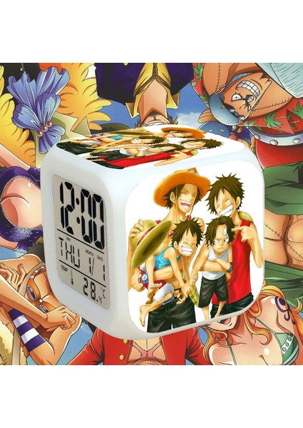 Anime Çalar Saat Tek Parça LED Kare Saat Zaman, Sıcaklık, Alarm, Tarih ile Dijital Çalar Saat (Yurt Dışından)