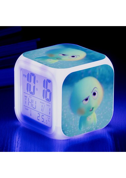 Wekity Anime Zihin Macera Renkli Çalar Saat LED Kare Saat Zaman, Sıcaklık, Alarm, Tarih ile Dijital Çalar Saat (Yurt Dışından)