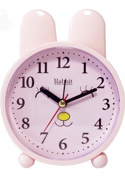 Çocuk Çalar Saat, Karikatür Çalar Saat Küçük Tavşan Çalar Saat, Öğrenci Çocuk Ev Dekorasyonu Masaüstü Saati (Desenli Pembe) (Yurt Dışından)