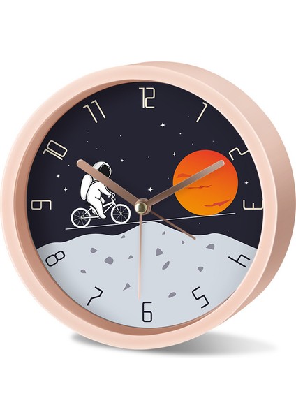 Sevimli Astronot Çalar Saat/13 cm Çocuk Çalar Saat/pil ile Çalışan/sessiz Hiçbir Kene/erkek ve Kız Odası Için Yuvarlak Dekorasyon (Yurt Dışından)