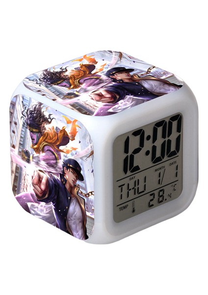 Wekity Anime Çalar Saat Tek Parça LED Kare Saat Zaman, Sıcaklık, Alarm, Tarih ile Dijital Çalar Saat (Yurt Dışından)
