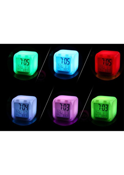 Wekity Anime Sihirli Tam Ev Çalar Saat LED Kare Saat Zaman, Sıcaklık, Alarm, Tarih ile Dijital Çalar Saat (Yurt Dışından) fiyatları