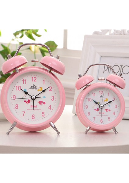 Aydınlık Öğrenci Çocuk Yetişkin Sevimli Saat Yatak Odası Başucu Küçük Çalar Saat ile 4 Inç Basit Stil Metal Çift Çan (Pembe) (Yurt Dışından) fiyatları