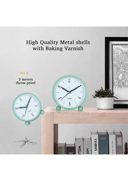 Çalar Saat Pille Çalışan, Çocuklar Için Sessiz Çalışmayan Masa Saatleri Öğrenci, Gece Lambası Fonksiyonlu Yatak Odası Saati, Basit Şık Tasarım ----- Gök Mavisi (Yurt Dışından) modelleri