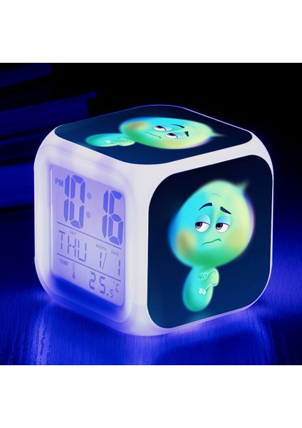 Wekity Anime Zihin Macera Renkli Çalar Saat LED Kare Saat Zaman, Sıcaklık, Alarm, Tarih ile Dijital Çalar Saat (Yurt Dışından)