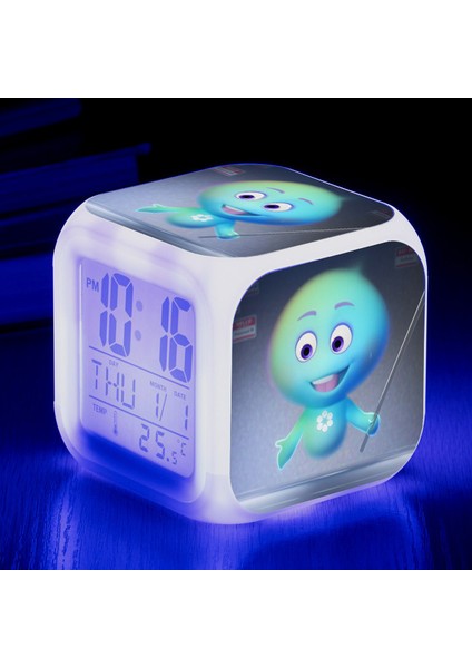 Wekity Anime Zihin Macera Renkli Çalar Saat LED Kare Saat Zaman, Sıcaklık, Alarm, Tarih ile Dijital Çalar Saat (Yurt Dışından)