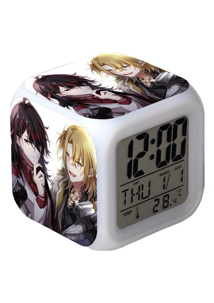 Wekity Anime Çalar Saat Tek Parça LED Kare Saat Zaman, Sıcaklık, Alarm, Tarih ile Dijital Çalar Saat (Yurt Dışından)