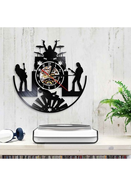 Müzik Vinil Plak Duvar Saati -Moda Müzik Grubu Enstrümanları Vinil Duvar Saati - Vinil Saat - Oturma Odası Duvar Dekoru - Müzik Aşığı Için Benzersiz Hediyeler (Yurt Dışından) fırsatları
