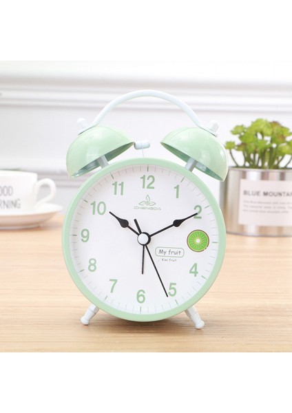 6.5 Inç Basit Stil Metal Çift Çan Öğrenci Çocuk Yetişkin Sevimli Dilsiz Saat Yatak Odası Başucu Küçük Çalar Saat (Yeşil) (Yurt Dışından) fırsatları