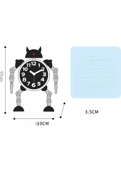 Geçmeyen Robot Çalar Saat Paslanmaz Metal, Yanıp Sönen Göz Işıkları ve El Klipsli Uyandırma Saati (Siyah) (Yurt Dışından) fiyatları