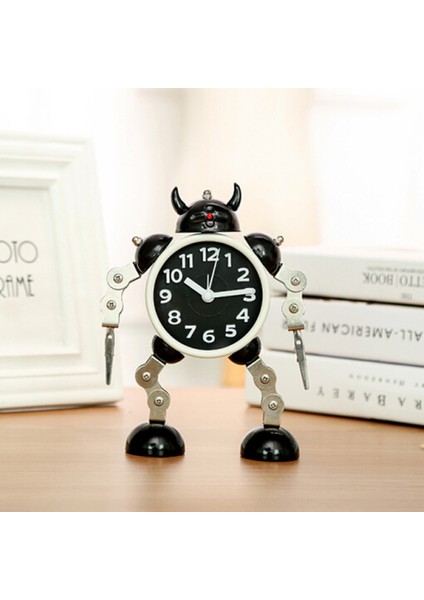 Geçmeyen Robot Çalar Saat Paslanmaz Metal, Yanıp Sönen Göz Işıkları ve El Klipsli Uyandırma Saati (Siyah) (Yurt Dışından) modelleri
