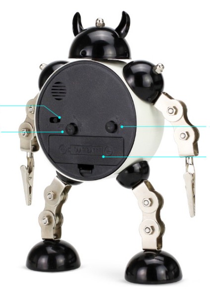 Geçmeyen Robot Çalar Saat Paslanmaz Metal, Yanıp Sönen Göz Işıkları ve El Klipsli Uyandırma Saati (Siyah) (Yurt Dışından) fırsatları