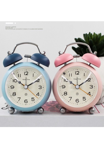 Stereoskopik Kadranlı, Arkadan Aydınlatmalı, Pille Çalışan Yüksek Sesli Alarm Saati ile 4 Inç Ikiz Zil Çalar Saat-Pembe (Yurt Dışından) fiyatları