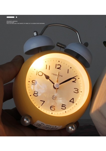 Stereoskopik Kadranlı, Arkadan Aydınlatmalı, Pille Çalışan Yüksek Sesli Alarm Saati ile 4 Inç Ikiz Zil Çalar Saat-Pembe (Yurt Dışından) modelleri