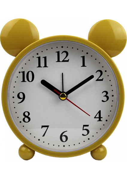 Çocuk Çalar Saat, Karikatür Çalar Saat Küçük Ayı Çalar Saat, Öğrenci Çocuk Ev Dekorasyonu Masaüstü Saati (Sarı Desensiz) (Yurt Dışından)