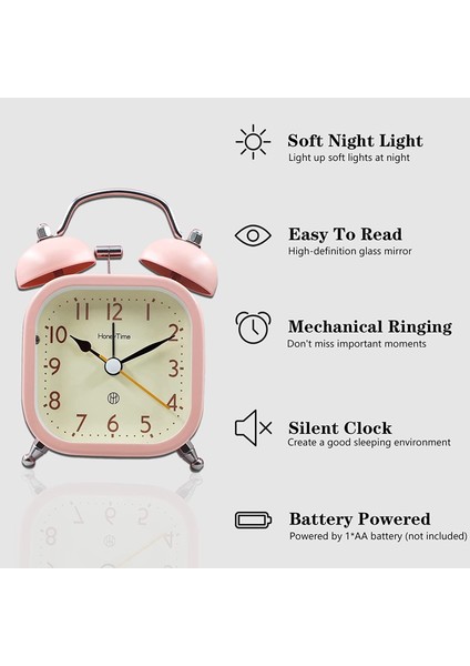 Justup Sessiz Çalar Saat Çocuklar Için Derin Uyuyanlar Için Yüksek Sesle Alarm Küçük Masa Saati Arkadan Aydınlatmalı Yatak Odası Oturma Odası Için --- Yeşil (Yurt Dışından) fiyatları