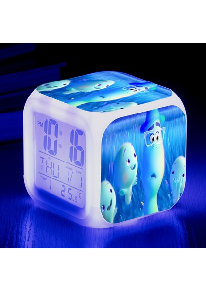 Wekity Anime Zihin Macera Renkli Çalar Saat LED Kare Saat Zaman, Sıcaklık, Alarm, Tarih ile Dijital Çalar Saat (Yurt Dışından)