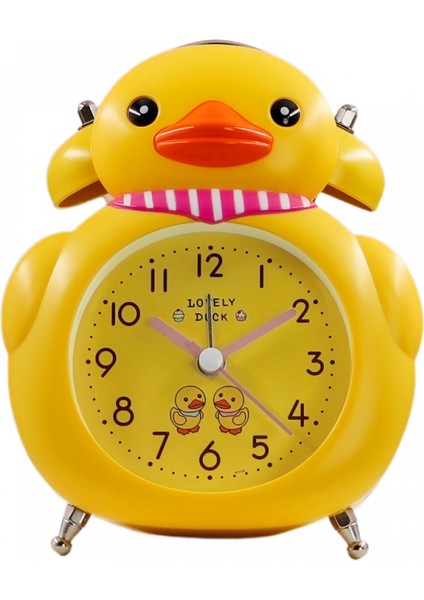 Yatak Odaları Için Çalar Saatler, Karikatür Çalar Saat Küçük Sarı Ördek Çalar Saat, Öğrenci Çocuk Ev Dekorasyonu Masaüstü Saati (Mor) (Yurt Dışından)
