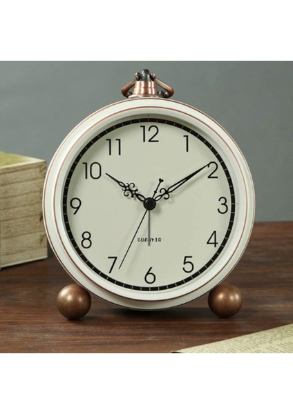 Çalar Saat, Retro Geçmeyen Masa Saati Pille Çalışan Küçük Çalar Saat, Kuvars Analoglu, Yatak Odası Oturma Odası Dekoru Için Masa Saati (Beyaz) (Yurt Dışından) fiyatları