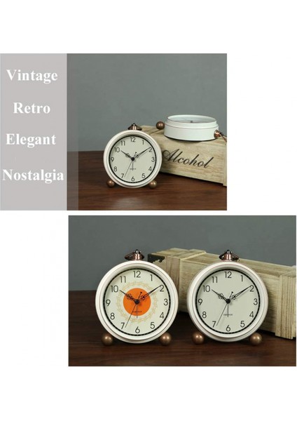 Çalar Saat, Retro Geçmeyen Masa Saati Pille Çalışan Küçük Çalar Saat, Kuvars Analoglu, Yatak Odası Oturma Odası Dekoru Için Masa Saati (Beyaz) (Yurt Dışından) fırsatları