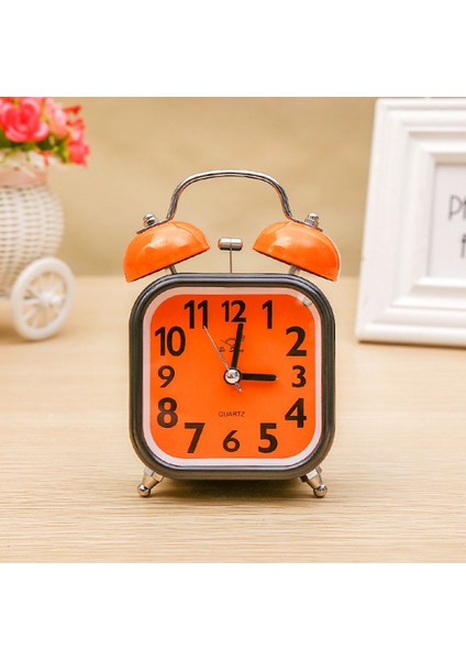 Öğrenciler, Çocuklar ve Yetişkinler Için 3,5 Inç Kare Metal Işıklı Sevimli Çalar Saat Sessiz Çalar Saat (Turuncu) (Yurt Dışından) fiyatları