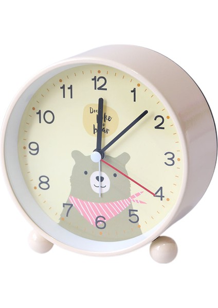 Analog Çalar Saat 4 Inç, Pille Çalışan Tiksiz Sessiz Küçük Masa Saati Gece Işığı ile Komidin Yatak Odası Için Masa Saati (Yurt Dışından)