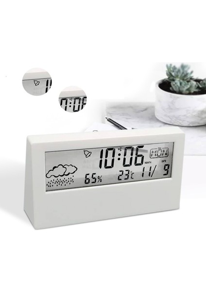 Dijital Seyahat Alarm Saati - Katlanabilir Takvim & Sıcaklık ve Zamanlayıcı Erteleme Modlu LCD Saat - Büyük Sayı Ekranı, Pille Çalışan - Her Yaş Için Kompakt Masa Saati (Beyaz Şeffaf) (Yurt Dışından) fırsatları