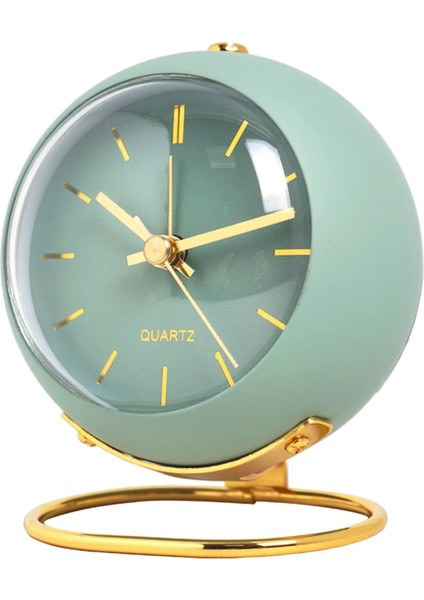 Küçük Masa Saatleri, Avrupa Tarzı Yaratıcı Sessiz Geçmeyen Masa Üstü Çocuk Çalar Saat, Arkadan Aydınlatmalı, Pille Çalışan Metal Basit Masa Saati, Ev Oturma Odası Başucu (Yeşil) (Yurt Dışından)