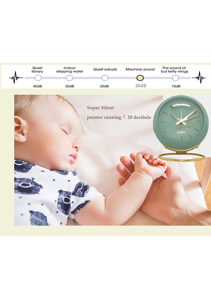 Küçük Masa Saatleri, Avrupa Tarzı Yaratıcı Sessiz Geçmeyen Masa Üstü Çocuk Çalar Saat, Arkadan Aydınlatmalı, Pille Çalışan Metal Basit Masa Saati, Ev Oturma Odası Başucu (Yeşil) (Yurt Dışından) modelleri