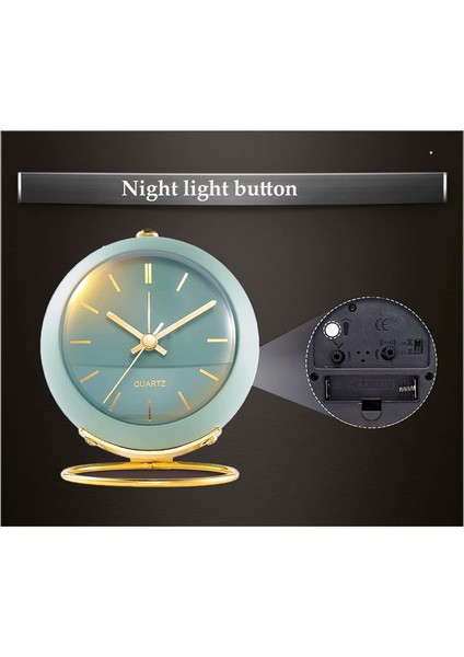 Küçük Masa Saatleri, Avrupa Tarzı Yaratıcı Sessiz Geçmeyen Masa Üstü Çocuk Çalar Saat, Arkadan Aydınlatmalı, Pille Çalışan Metal Basit Masa Saati, Ev Oturma Odası Başucu (Yeşil) (Yurt Dışından) fırsatları