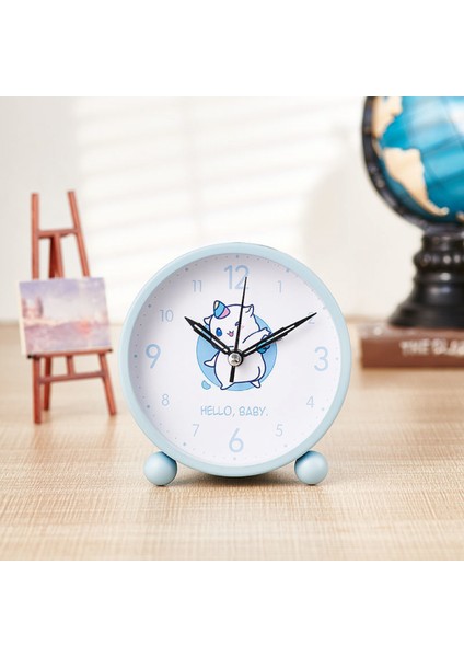 Inç Metal Işıklı Çalar Saat Tek Boynuzlu At Çalar Saat Öğrenci Çocuk Yetişkin Saati Sessiz Çalar Saat Ev （mavi） (Yurt Dışından) fiyatları