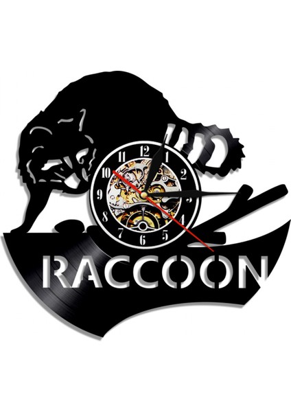 Müzik Vinil Kayıt Duvar Saati - Rakun Vinil Duvar Saati - Vinil Saat - Oturma Odası Duvar Dekoru - Müzik Aşığı Için Eşsiz Hediyeler (Yurt Dışından)