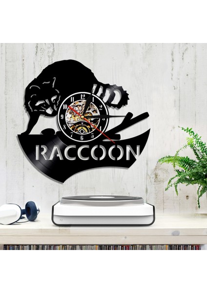 Müzik Vinil Kayıt Duvar Saati - Rakun Vinil Duvar Saati - Vinil Saat - Oturma Odası Duvar Dekoru - Müzik Aşığı Için Eşsiz Hediyeler (Yurt Dışından) fırsatları