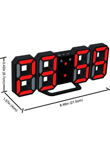Elektronik LED Dijital Çalar Saat [yükseltme Sürümü], Saat LED Parlaklığını Geceleri Otomatik Olarak Ayarlayabilir (Siyah / Kırmızı) (Yurt Dışından)