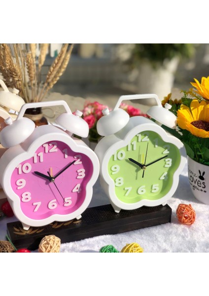 Yatak Odası Çalar Saat, Çiçek Çalar Saat, Öğrenci Ev Dekorasyonu Masaüstü Saati (Yurt Dışından) fırsatları