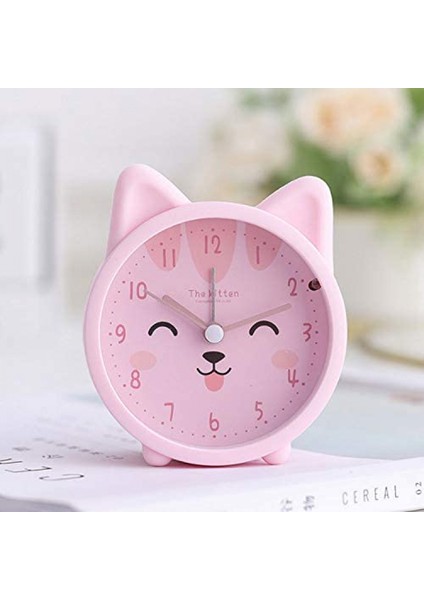 Justup Çocuk Sevimli Hayvan Köpek/kedi Çalar Saat Sessiz Sigara Geçiyor Silikon Saat Gece Lambası Seyahat Saati --- Pembe Kedi (Yurt Dışından) fiyatları