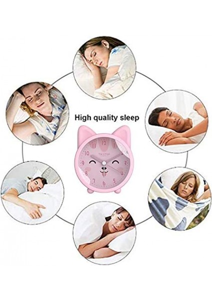 Justup Çocuk Sevimli Hayvan Köpek/kedi Çalar Saat Sessiz Sigara Geçiyor Silikon Saat Gece Lambası Seyahat Saati --- Pembe Kedi (Yurt Dışından) fırsatları