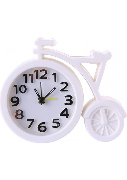 Yaratıcı Ofis Masaüstü Bisiklet Çalar Saat Yatak Odası Başucu Saat Yaratıcı Basit Hatırlatma Çalar Saat Saat (Beyaz) (Yurt Dışından)