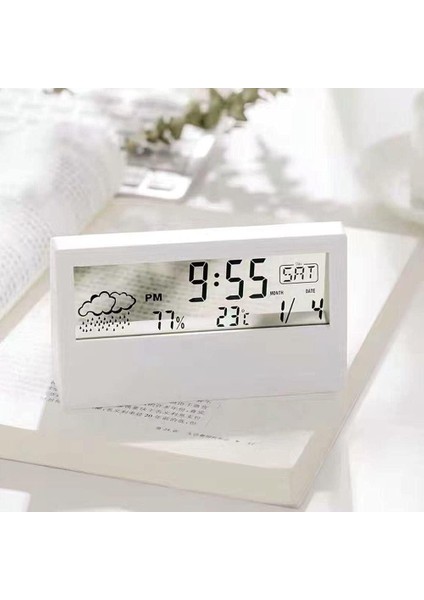 Iç Mekan Dijital Saat Termometre Çalar Saat LCD Haftanın Günü Okunması Kolay Takvim Hatırlatmalar Ev Için Hava Durumu Izleme (Yurt Dışından) fırsatları