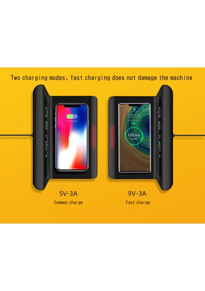 Yaratıcı Dijital Alarmlı Saat, Saat Kablosuz Hızlı Şarj, Çok Fonksiyonlu Üçü Bir Arada Cep Telefonu Kablosuz Şarj Alarmlı Saat Siyah (Yurt Dışından) indirimleri